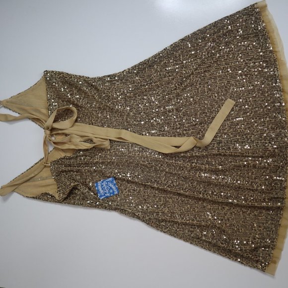 Free People Gold Rush Sequin Mini Dress Gold - Picture 9 of 13